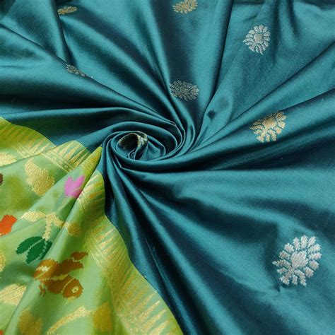 Dual Shade Katan Silk Handwoven Banarasi Saree Banarasi Shagun