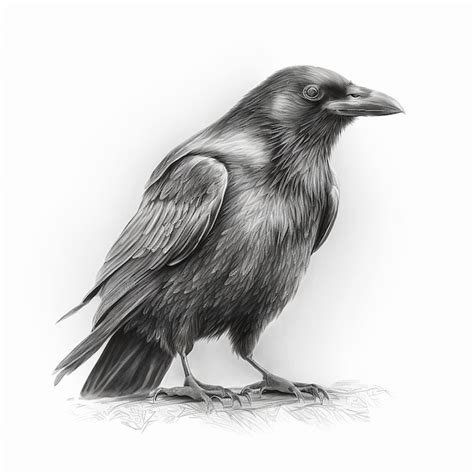 Premium AI Image | Pencil raven sketch crow animal draw AI Generated