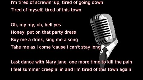 Tom Petty And The Heartbreakers Mary Janes Last Dance Lyrics Youtube