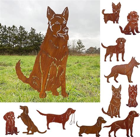 Gartenfigur Hund Sch Ferhund Sitzend Gro X Cm Gartenstecker