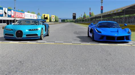 Bugatti Chiron Vs Ferrari Laferrari Blue At Monza Full Course Youtube