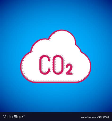 White Co Emissions In Cloud Icon Isolated On Blue