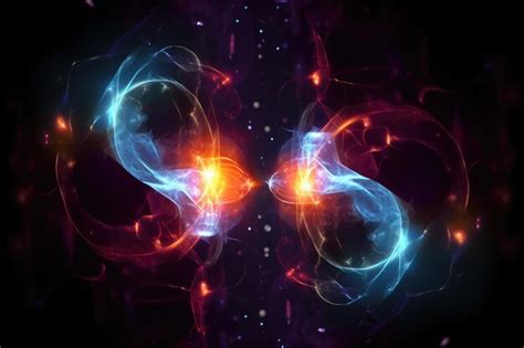 Premium AI Image Quantum Entanglement Atomic Particles Concept