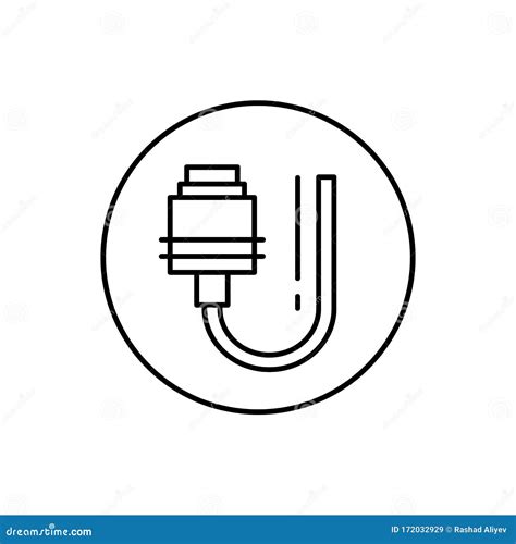 Hdmi Connector Icon Simple Line Outline Vector Elements Of