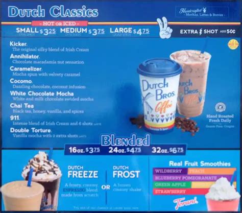 Carta Del Pub Y Bar Dutch Bros Coffee Sonoma