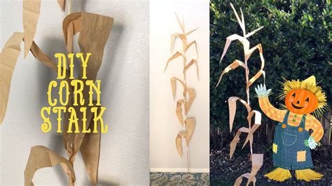 Diy How To Make Fake Corn Stalk Simple And Cheap Crafts Duck Tape Crafts Halloween Yard