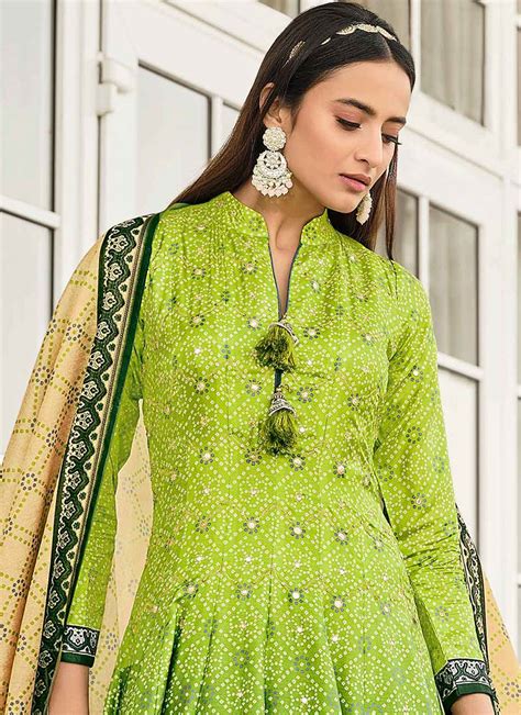 Green Art Silk Indo Western Bgwrs