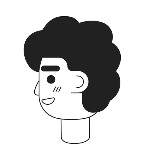 Premium Vector Guy Looking Back With Happy Smirk Monochromatic Flat