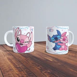 Caneca Personalizada Stitch Lilo Xicara Ceramica Nome Personagem