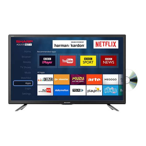 Sharp Black Inch Hd Ready Led Smart Tv With Dvd Combi And Freeview