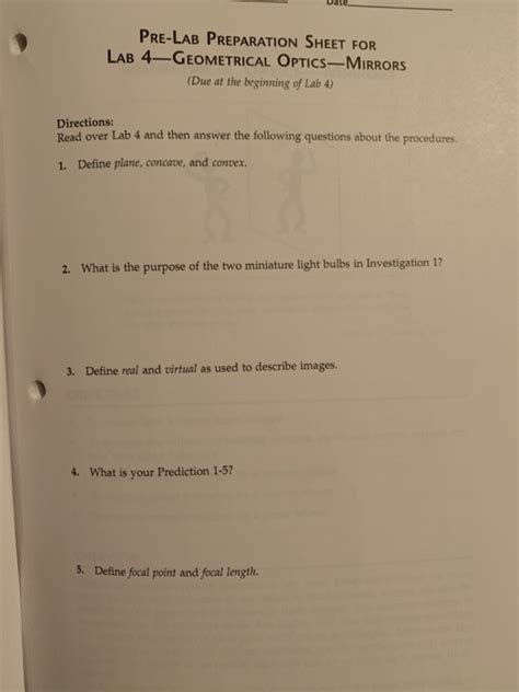 Solved PRE LAB PREPARATION SHEET FOR LAB 4 GEOMETRICAL Chegg