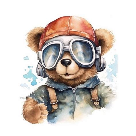 Premium Photo Arafed Teddy Bear Wearing A Helmet And Goggles