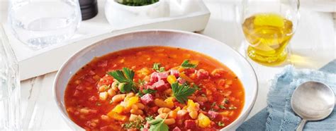 Bohnen Tomaten Suppe Mit Salami Rezept Lidl Kochen