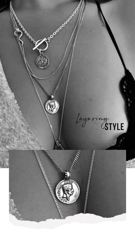 Silver Necklace Toggle Necklace Womens Silver Necklace Mens Silver