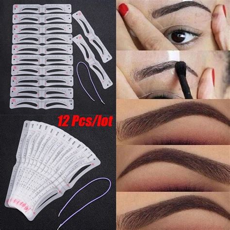 Styles Fixable Eyebrow Template Stickers Reusable Eyebrow Stencils