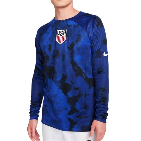 Nike Mens Usa 202223 Away Long Sleeve Jersey Bright Bluewhite