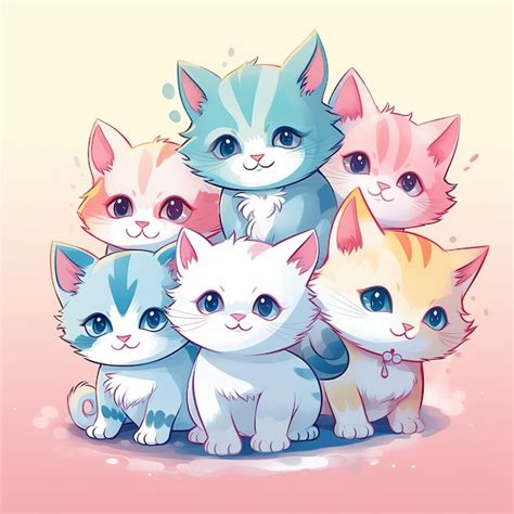 Premium AI Image | illustration cute happy kitten cats international ...