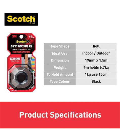 3M Scotch 414 Extreme Strong Double Sided Mounting Tape Hardware