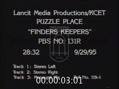 The Puzzle Place. [1995-02-27], Finders Keepers | 1 of 1 | 95123cyt ...