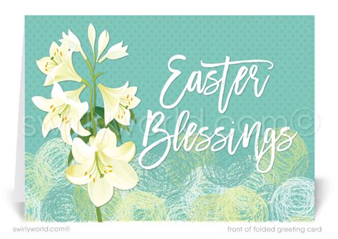 Easter Lilies Easter Blessings Greeting Cards Swirly World Design