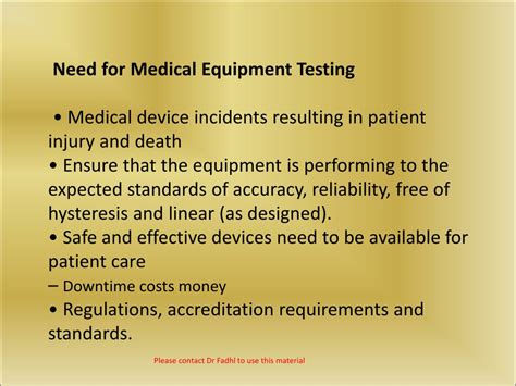 PPT Calibration And Electrical Safety Of Medical Equipment PowerPoint