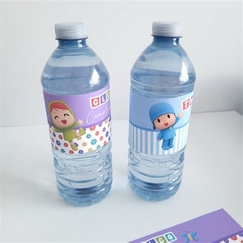 Pocoyo Water Bottle Labels Party Decorations Pocoyo Etsy Canada