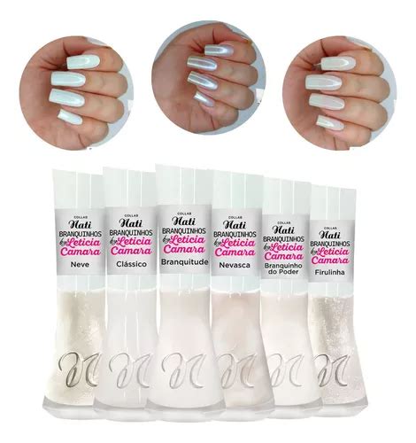 Kit 6 Esmalte Nati Coleção Leticia Camara Francesinha Branco MercadoLivre