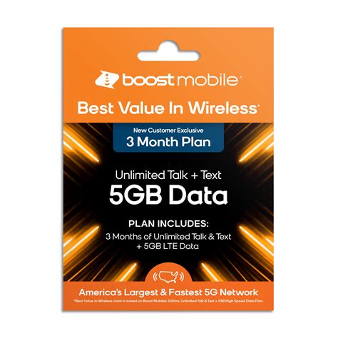 Boost Mobile Preloaded 3mo5gb Sim Kit