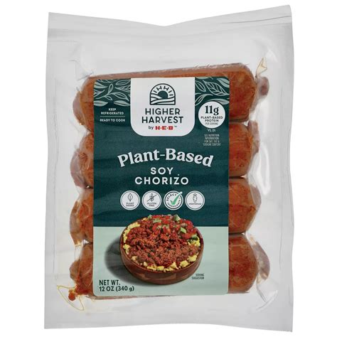 Higher Harvest By H E B Plant Based Soy Chorizo Shop Tofu And Meat