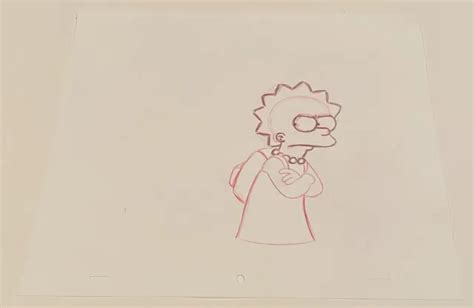 Simpsons Original Production Animation Sketch Drawing Cel Lisa Rare Eur 4289 Picclick Fr