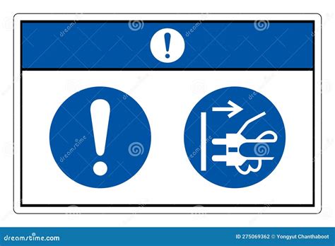 Disconnect Mains Plug From Electrical Outlet Symbol Sign Vector Illustration Isolated On White