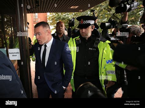 Everton Striker Wayne Rooney Arrives At Stockport Magistrates Court Where He Is Due To Appear