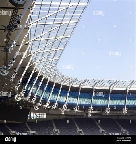 Steel structure roof canopy of stadium. The New Tottenham Hotspur Stadium, London, United ...