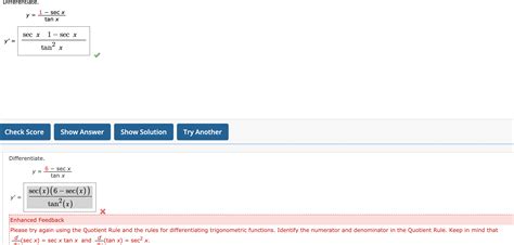 Solved Differentiate Y Tanx Secx Y Tan Xsecx Secx Chegg