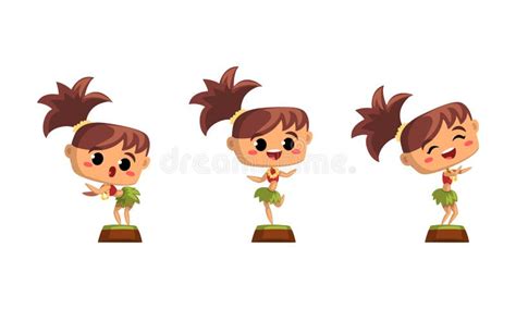 Hawaiian Set With Dancers Stock Vector Illustration Of Flower 29126263