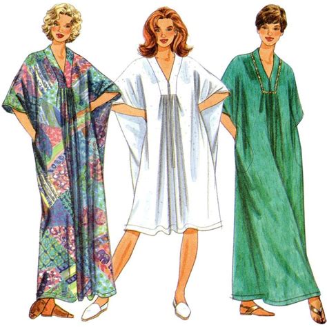 Misses Caftan Simplicity Sewing Pattern 8877 Sew Essential Dress Patterns Uk Womens Vintage