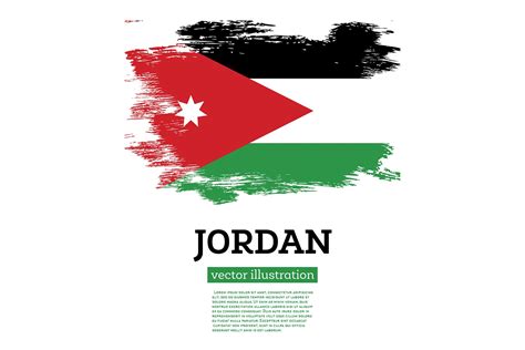 Jordan Flag with Brush Strokes. (2090250) | Illustrations | Design Bundles