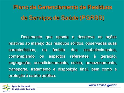 Plano De Gerenciamento De Res Duos De Servi Os De Sa De Pgrss Ppt