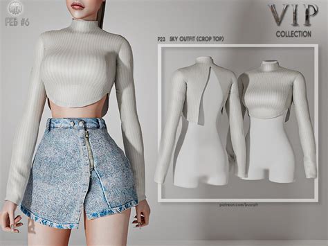 Busra Tr S Patreon Early Access Sky Outfit Crop Top P Sims