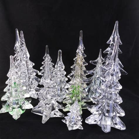 Vintage Silvestri Christmas Tree Crystal Clear Art Glass Christmas Pine