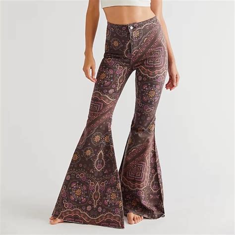 Free People Jeans Nwt Free People Just Float On Printed Flares