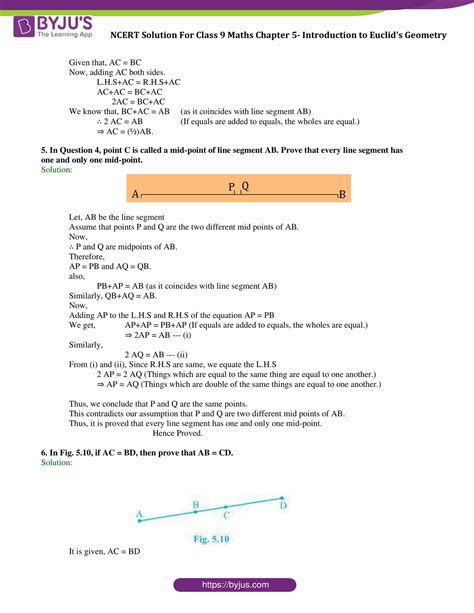 Ncert Solutions Class 9 Maths Chapter 5 Introduction To Euclids Geometry