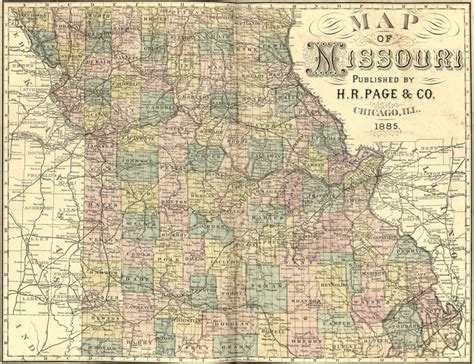 Missouri State H R Page 1885 Historic Map Reprint