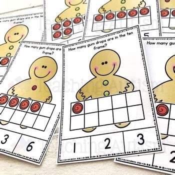 Gingerbread Man Ten Frame Task Cards By Teaching Autism Tpt