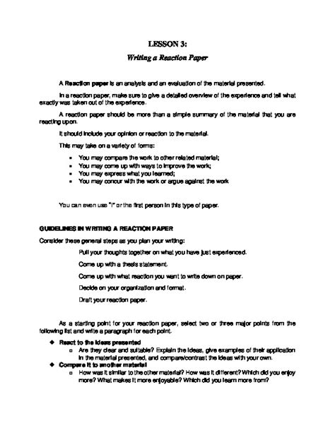 Writing A Reaction Paper Pdfcoffee