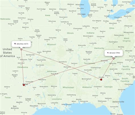 All Flight Routes From Wichita To Bristol Vajohnson Citykingsport Ict To Tri Flight Routes