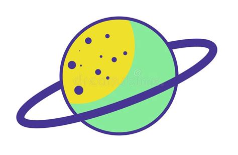 Planet of Cosmos, Celestial Body with Disk Vector Stock Illustration ...