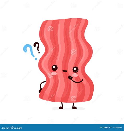 Funny Bacon Slice Isolated Cartoon Character 88092113