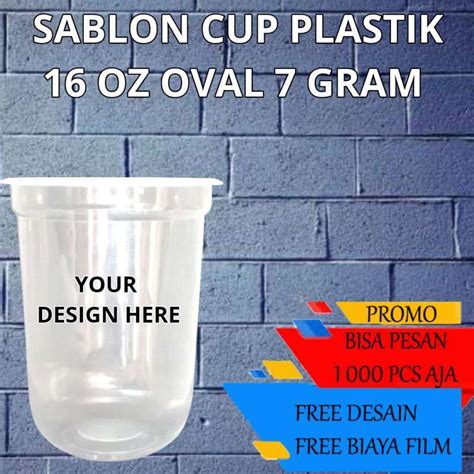 Jual Sablon Gelas Plastik 16oz Oval 7 Gram Di Seller Tiga Brilliant