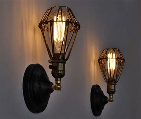 Industrial Wire Cage Wall Lamp Retro Wall Light Rustic Wall Sconce Vintage Light Ebay